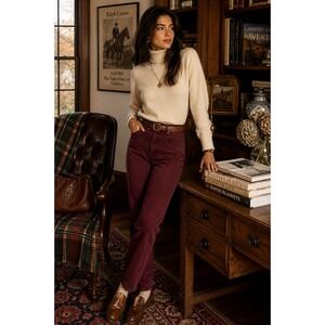 Vintage 80s 90s Lee Jeans Port Wine High Rise Tapered USA NWT Deadstock Size 9